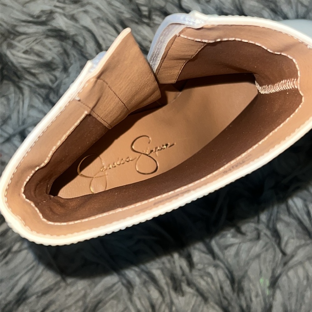 ☘️Jessica Simpson Cream Platform Ankle Boots - Picture 7 of 13